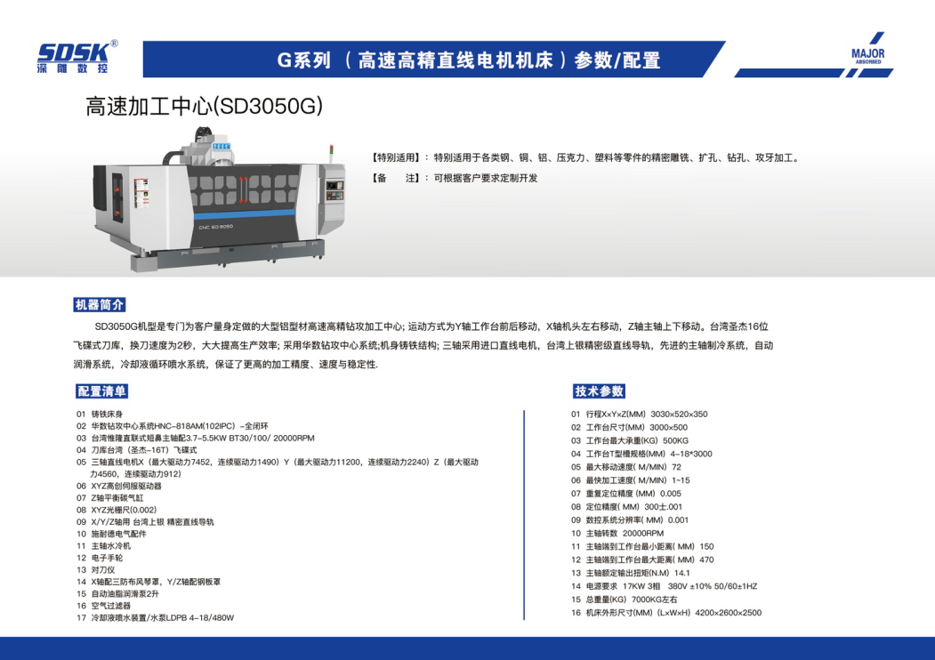 大型鋁型材高速高精鉆攻加工中心/直線電機